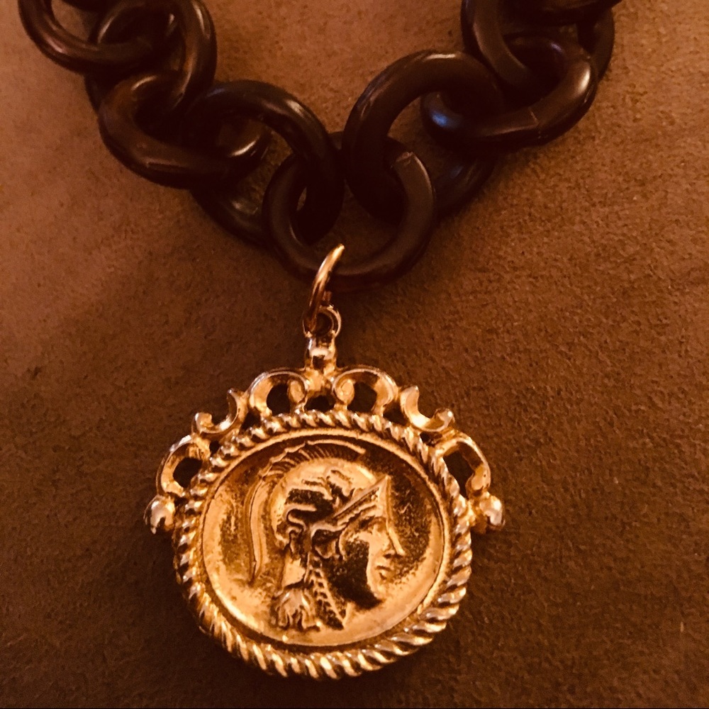 Handmade Wooden Bracelet With Gold Coin